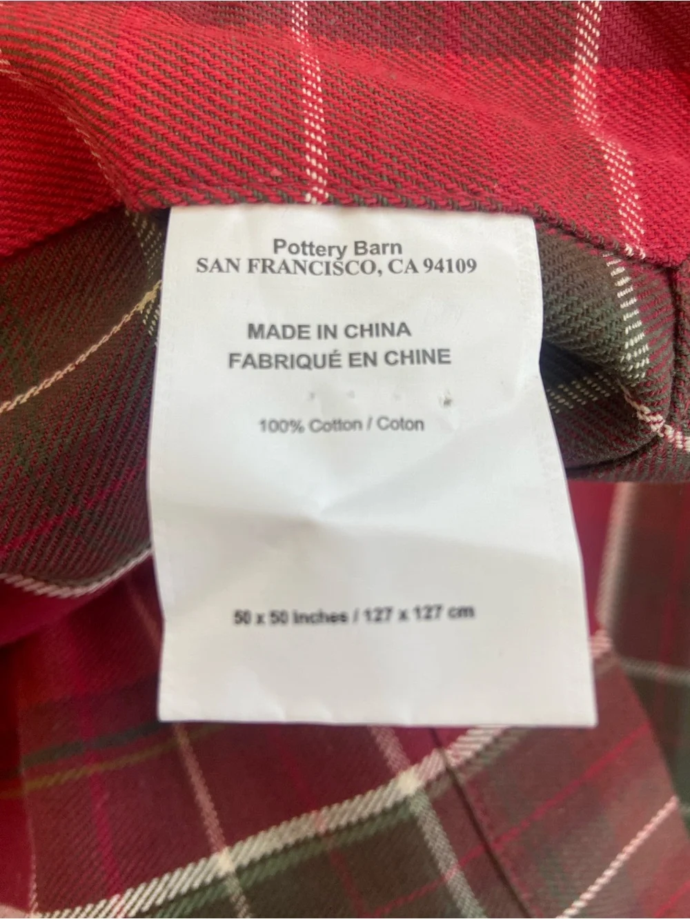 Pottery Barn holiday tablecloth